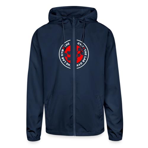 The Lab Circle Logo with heart White - Unisex Lightweight Windbreaker Jacket