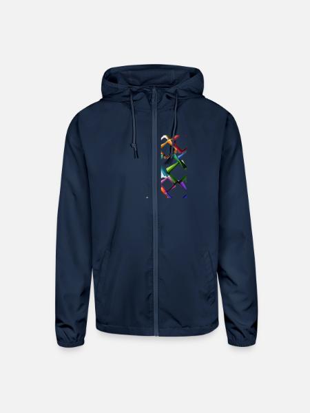 Geometric forms - Unisex Lightweight Windbreaker Jacket - navy - Front