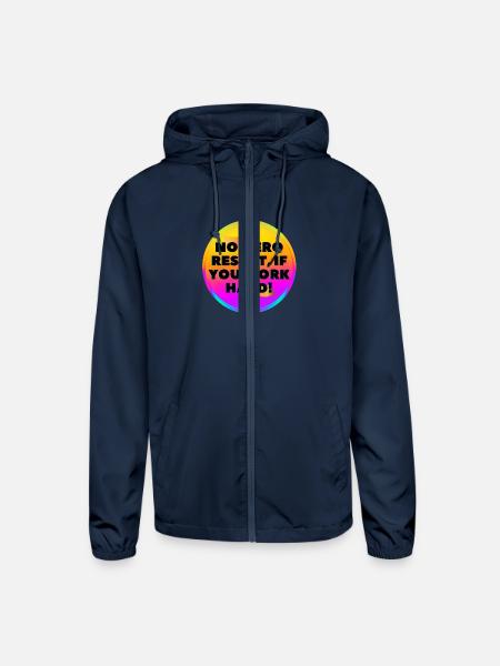 Hard Work - Unisex Lightweight Windbreaker Jacket - navy