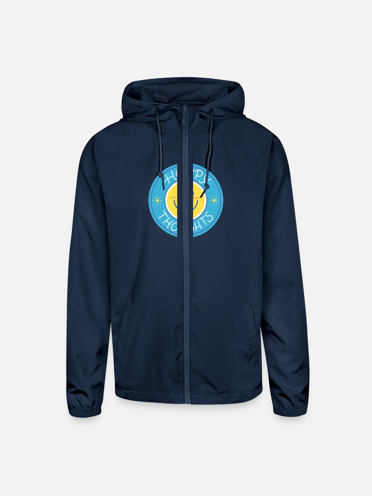 Happy thoughts - Unisex Lightweight Windbreaker Jacket - navy - Front