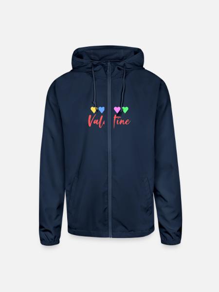 Valentine - Unisex Lightweight Windbreaker Jacket - navy