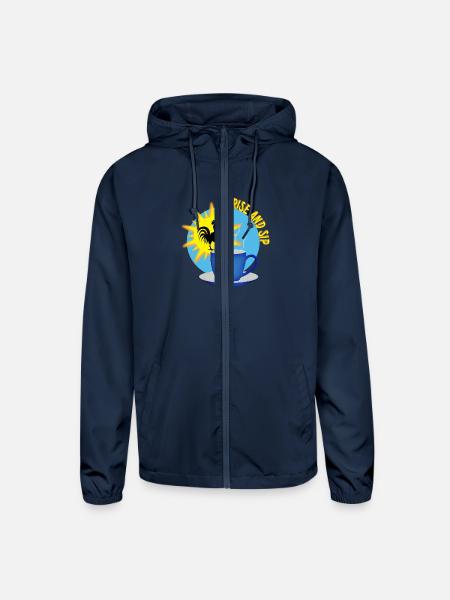 Rise and Sip - Unisex Lightweight Windbreaker Jacket - navy
