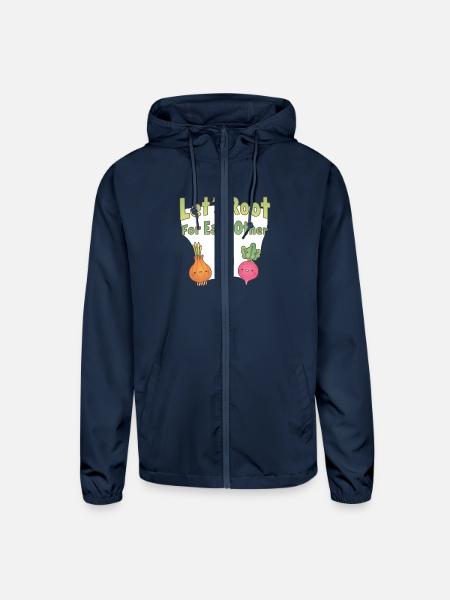 Lets Root For Each Other Vegetables Pun - Unisex Lightweight Windbreaker Jacket - navy - Front
