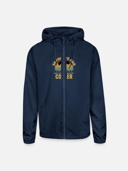 Skydiving Dad Extreme Sport Skydiver Fathers day - Unisex Lightweight Windbreaker Jacket - navy - Front