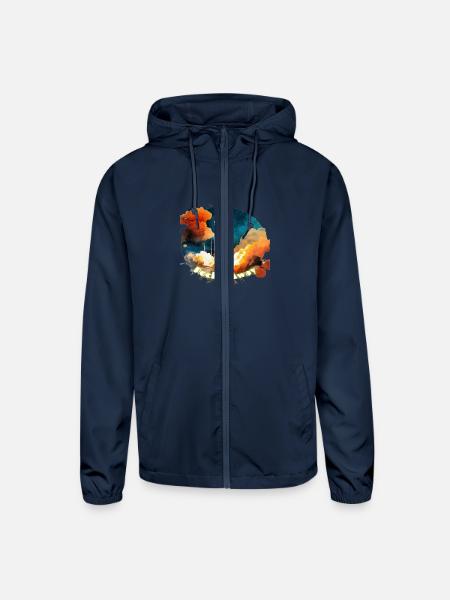 Rocket Away - Unisex Lightweight Windbreaker Jacket - navy