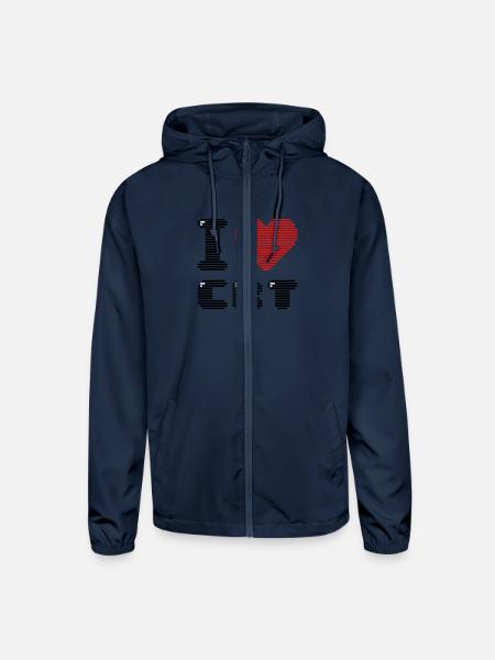 I Love CRT - Unisex Lightweight Windbreaker Jacket - navy - Front