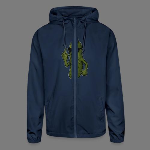 Angry Pickle Flipping the Bird - Unisex Lightweight Windbreaker Jacket