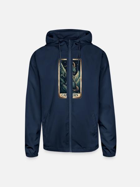 Zodiac Card Capricorn - Unisex Lightweight Windbreaker Jacket - navy - Front