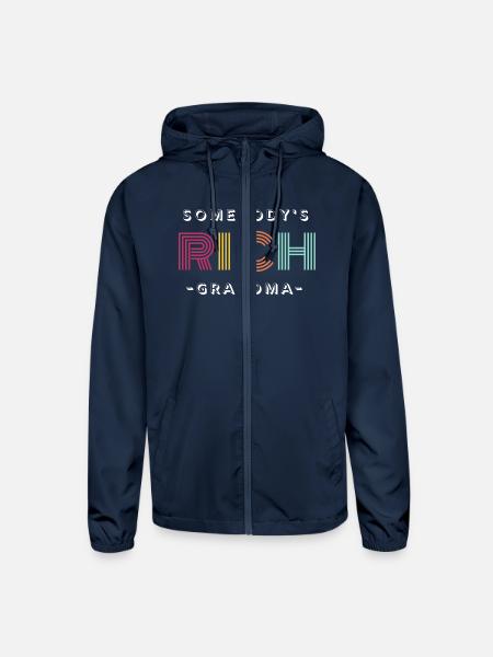 Somebody's Rich Grandma - Unisex Lightweight Windbreaker Jacket - navy - Front