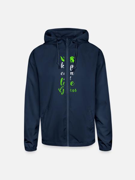 Geckos Lizards Animal Reptile Lovers - Unisex Lightweight Windbreaker Jacket - navy - Front