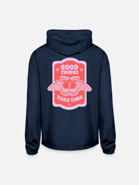 Good Things Take Time - Unisex Lightweight Windbreaker Jacket - navy