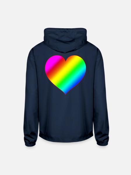 COLORFUL HEART RAINBOW - Unisex Lightweight Windbreaker Jacket - navy