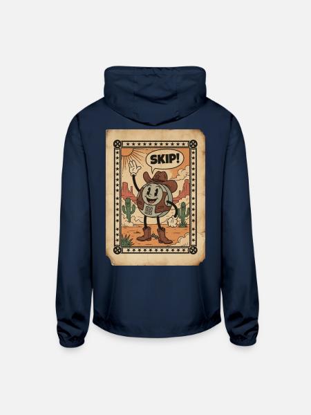 Desert Cowboy Skip Card - Unisex Lightweight Windbreaker Jacket - navy