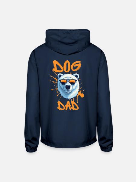 Dog Dad Graffiti Bear funny dogs  - Unisex Lightweight Windbreaker Jacket - navy
