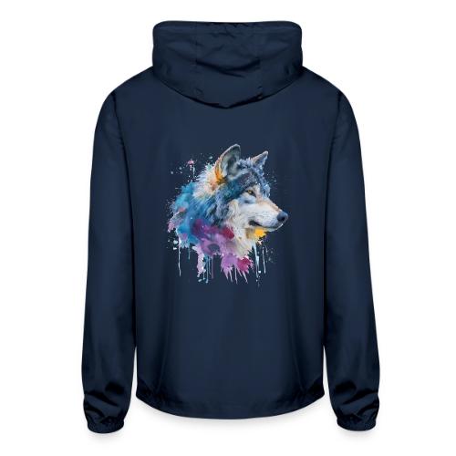 Splash-Art Wolf Head - Unisex Lightweight Windbreaker Jacket