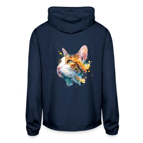 Cat: Feline Ink Burst - Unisex Lightweight Windbreaker Jacket