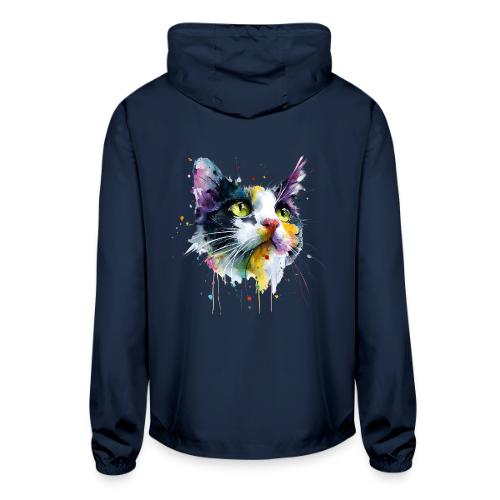 Cat: Painted Purr Expression - Unisex Lightweight Windbreaker Jacket