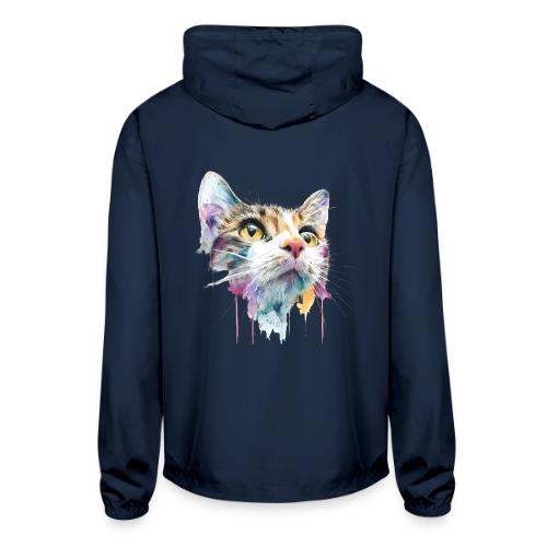 Chromatic Cat Splash - Unisex Lightweight Windbreaker Jacket