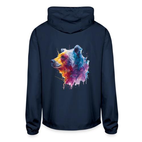 Watercolor Bear Portrait - Unisex Lightweight Windbreaker Jacket