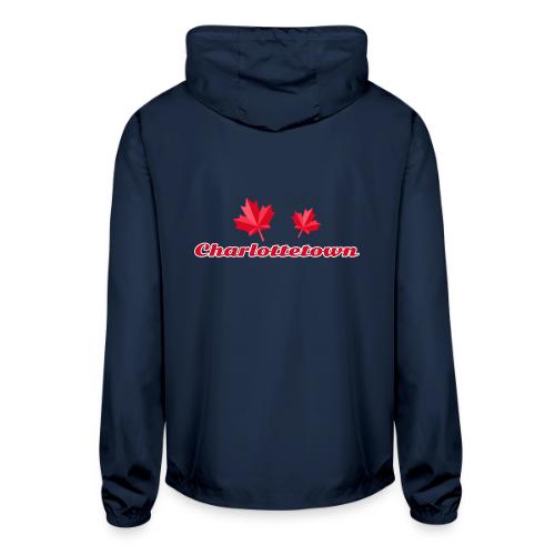 Charlottetown with two red maple leaves - Unisex Lightweight Windbreaker Jacket