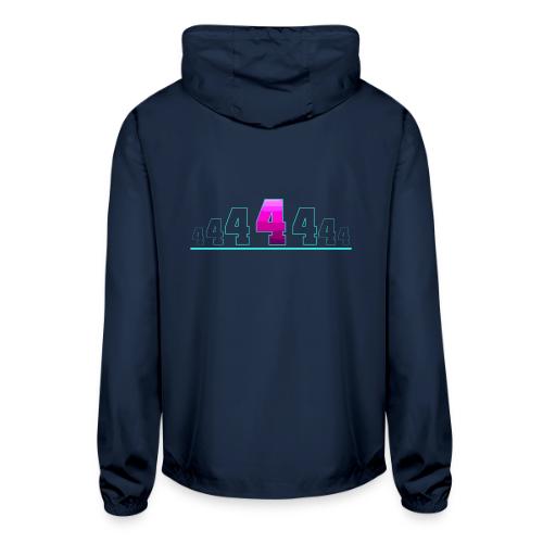 Number 4 in Magenta: Varsity Font - Unisex Lightweight Windbreaker Jacket