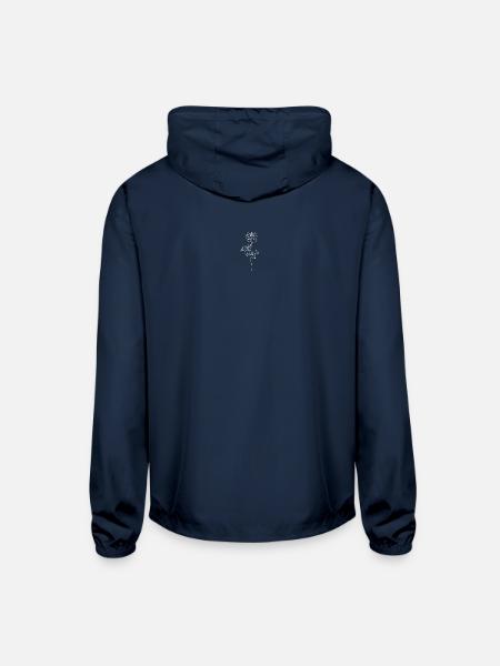 Minimalist Rose Line Art - Unisex Lightweight Windbreaker Jacket - navy