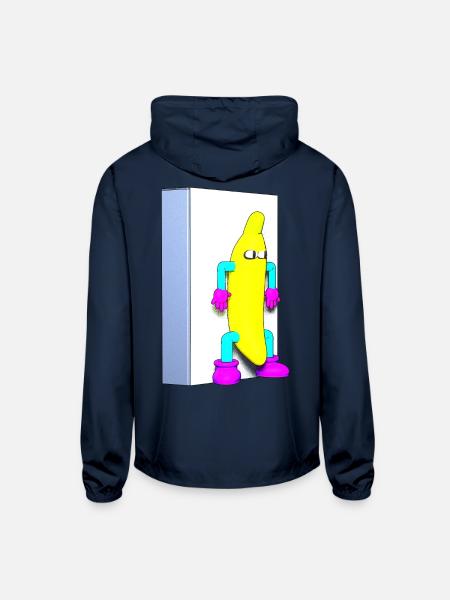 Just a Banana - Unisex Lightweight Windbreaker Jacket - navy - Back
