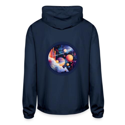 Floating Planetscape - Unisex Lightweight Windbreaker Jacket