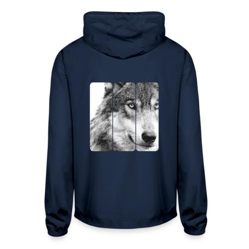 Wolf Face Triptych: Silent Alpha - Unisex Lightweight Windbreaker Jacket