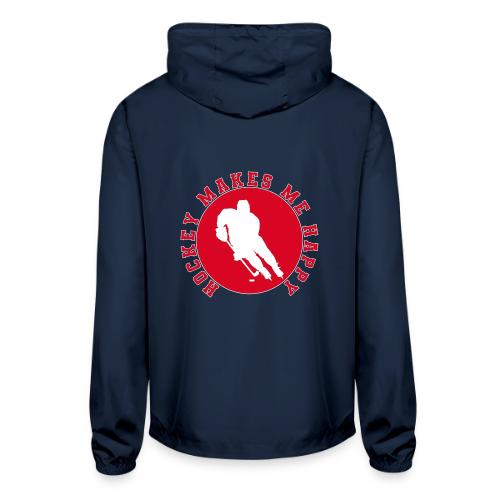 Hockey Makes Me Happy – Ice Hockey Fan Emblem - Unisex Lightweight Windbreaker Jacket
