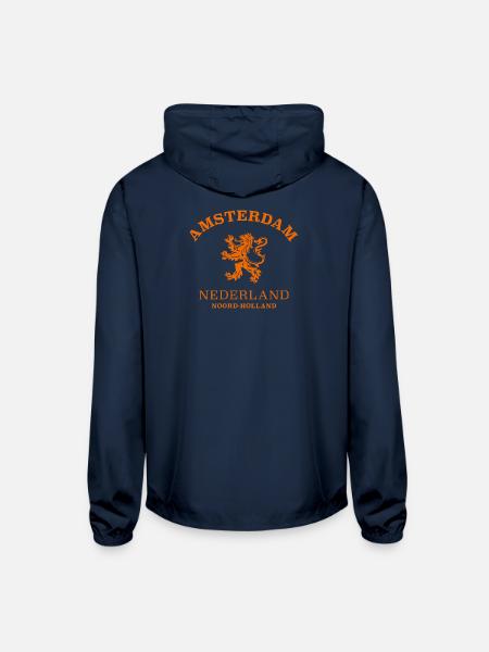 AMSTERDAM Netherlands - Unisex Lightweight Windbreaker Jacket - navy