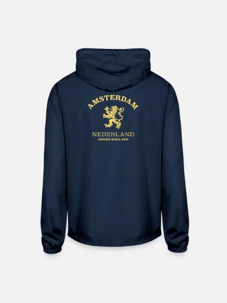 Amsterdam Nederland Netherlands - Unisex Lightweight Windbreaker Jacket - navy - Back