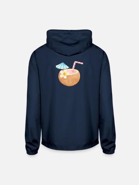 Tropical Coconut Sip - Unisex Lightweight Windbreaker Jacket - navy
