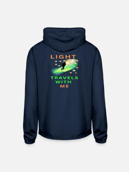 Light_travels_with_me_-sized - Unisex Lightweight Windbreaker Jacket - navy