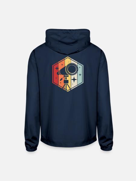 Stargazing Space Telescope - Unisex Lightweight Windbreaker Jacket - navy