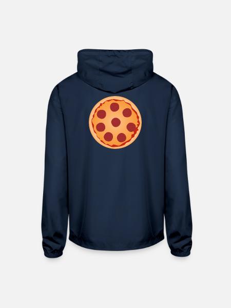 Pepperoni Pizza Slice Art - Unisex Lightweight Windbreaker Jacket - navy