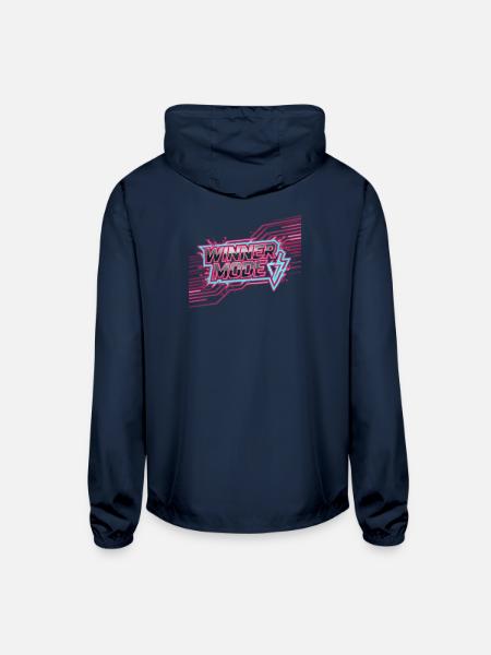 Winner Mode Esports Neon Logo - Unisex Lightweight Windbreaker Jacket - navy - Back