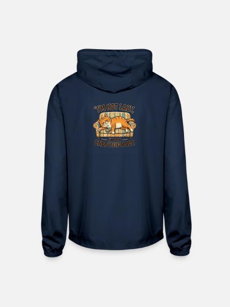 Lazy_Cat - Unisex Lightweight Windbreaker Jacket - navy
