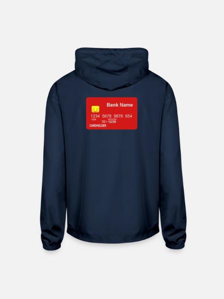 Credit Card - Unisex Lightweight Windbreaker Jacket - navy - Back