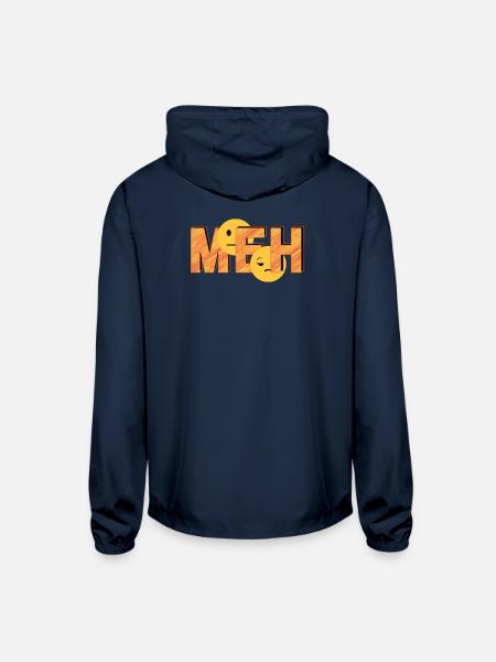 Meh on Striped Word - Unisex Lightweight Windbreaker Jacket - navy