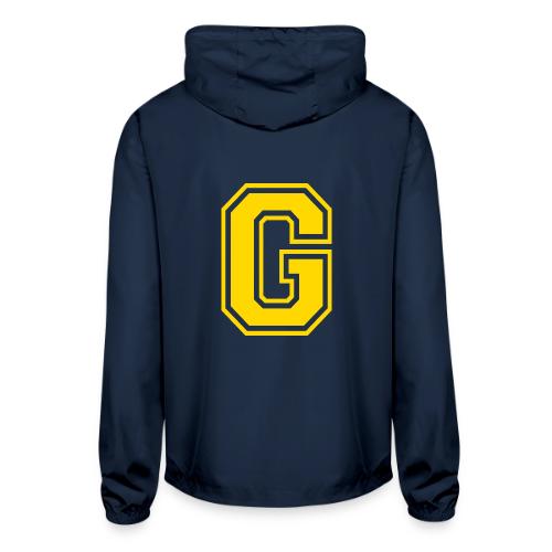 Letter G – Capital Athletic Alphabet Monogram - Unisex Lightweight Windbreaker Jacket
