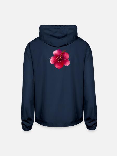 Value Flower - Unisex Lightweight Windbreaker Jacket - navy - Back