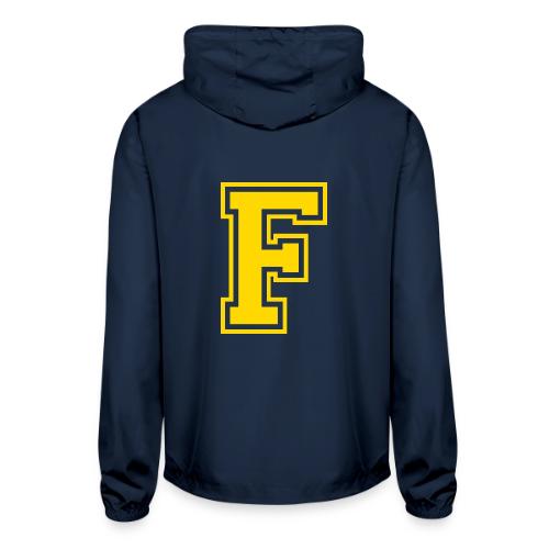 Letter F – Capital Athletic Alphabet Monogram - Unisex Lightweight Windbreaker Jacket