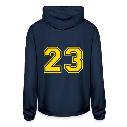 Number 23 in a classic athletic collegiate font - Unisex Lightweight Windbreaker Jacket