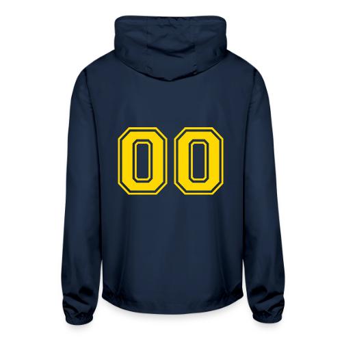 Number 00 in a classic athletic collegiate font - Unisex Lightweight Windbreaker Jacket