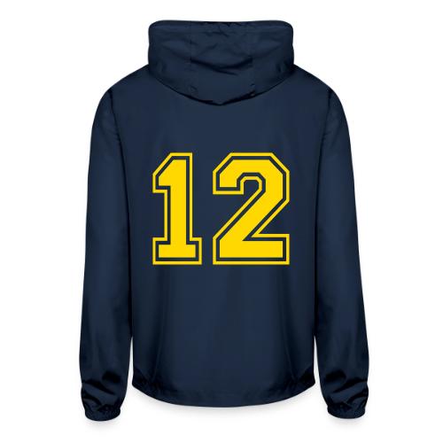 Number 12 in a classic athletic collegiate font - Unisex Lightweight Windbreaker Jacket