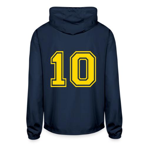Number 10 in a classic athletic collegiate font - Unisex Lightweight Windbreaker Jacket