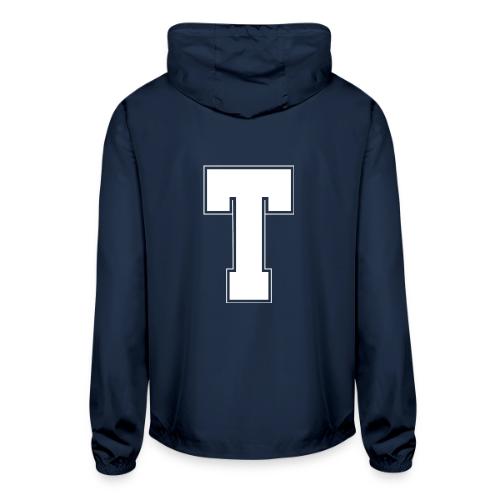 White Letter T – Varsity Alphabet Monogram - Unisex Lightweight Windbreaker Jacket