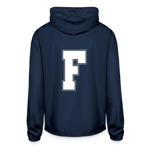 White Letter F – Varsity Alphabet Monogram - Unisex Lightweight Windbreaker Jacket