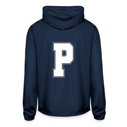 White Letter P – Varsity Alphabet Monogram - Unisex Lightweight Windbreaker Jacket